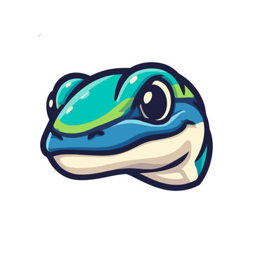 Cartoon lizard head vector illustration