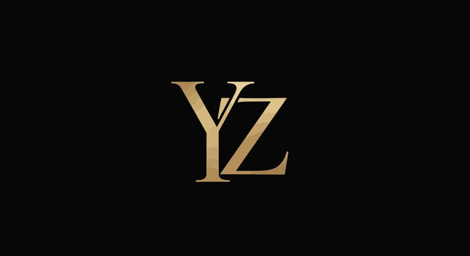 Luxury YZ monogram serif initials logo on black.