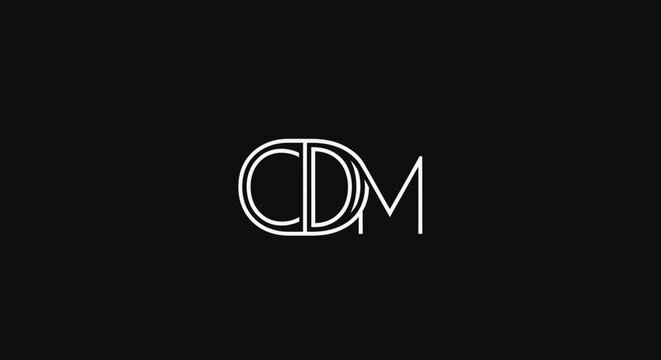 Minimalist CDM initials monogram logo symbol design.