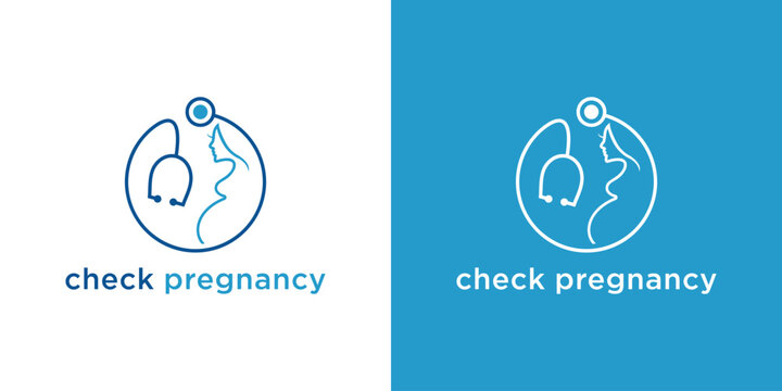 Pregnancy Check Logo Design Medical Healthcare Concept.
