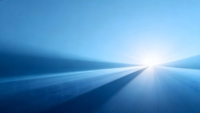 Abstract blue motion road with sun