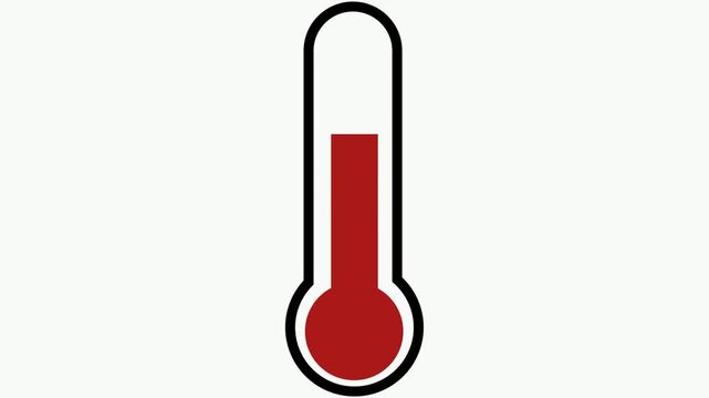 Red Thermometer Icon Isolated on White Background Temperature Measurement Vector Illustration for Hot and Cold Weather Celsius Fahrenheit Medical Science Instrument Design
