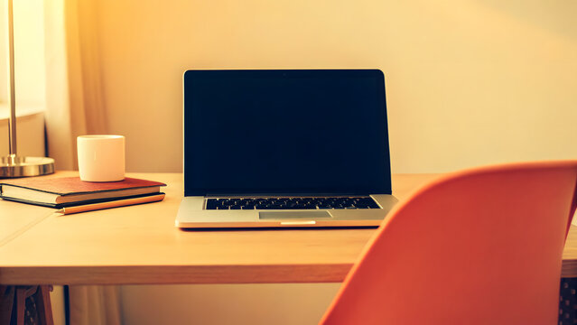 Cheap holiday inspiration, Minimal workspace with laptop planning cheap flights, soft light Budget travel planning concept.