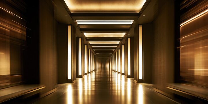 An endless, brightly lit corridor with a strong sense of perspective