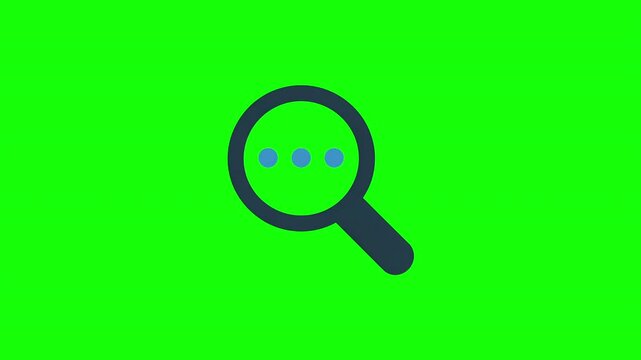 Magnifying Glass Search Icon Animation on Green Screen | Search Overlay
