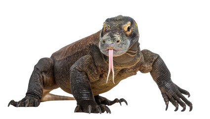 Komodo dragon reptile with forked tongue extended © Anna