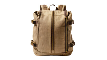 Canvas backpack with zippers and buckles © Gabriela