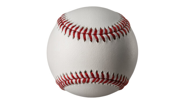White baseball with red stitching close-up