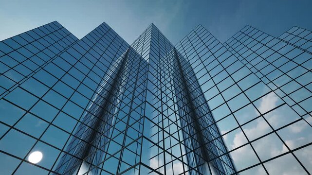 Windows building modern architecture office glass bg 4k