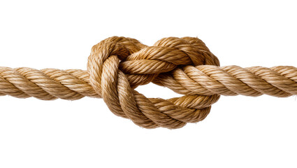 Fototapeta premium Thick natural fiber rope tied in a secure knot