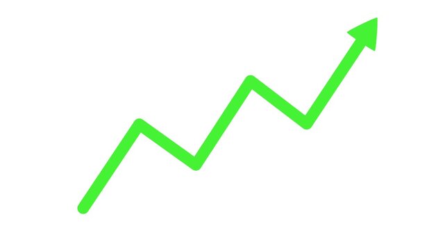 Upward zigzag arrow growth progress and rising success in a simple graphic style animation
