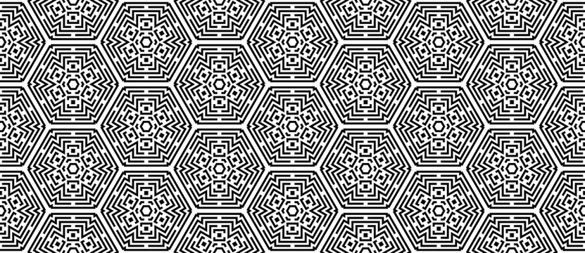 Seamless Abstract Geometric Monochrome Style Pattern Background