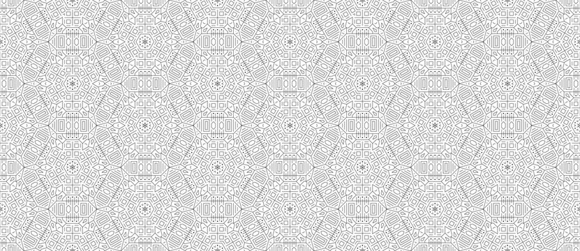 Seamless Abstract Geometric Monochrome Style Pattern Background