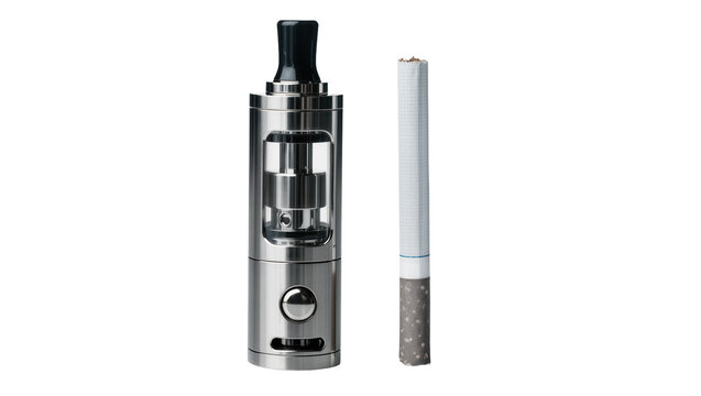 Vaporizer tank and cigarette side by side