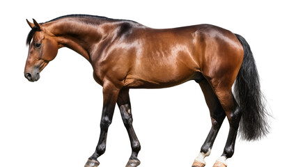 Brown horse with black mane and tail standing © Sophia