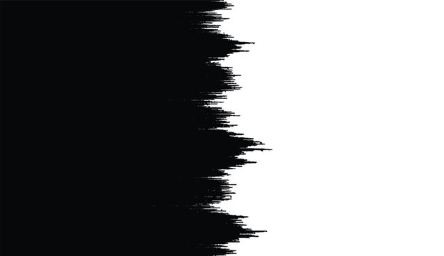 Black and white abstract background with rough edge texture.