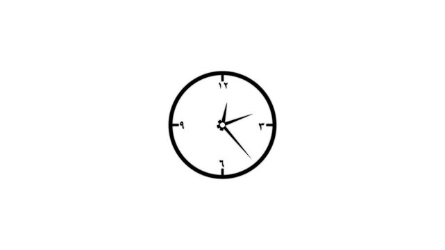 Simple clock icon animation. Clock icon showing time movement and real time indicator action. Clock animation represents timer process, time tracking, Clock icon vector animation with clock 