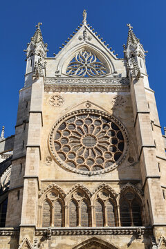 West front of The Cathedral of Leon (Saint Mary of Regla) in Leon city, Spain
