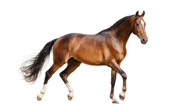 Brown horse with white blaze on face and white socks