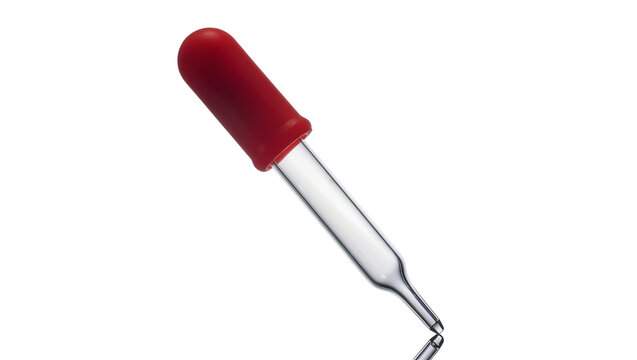 Glass dropper with red rubber bulb