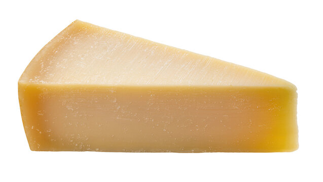 Wedge of aged hard cheese with textured rind