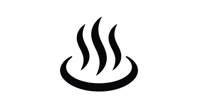 Hot spring symbol in black silhouette onsen