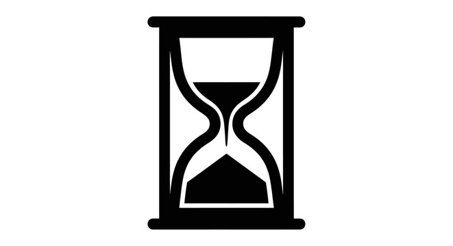 Classic hourglass silhouette icon on white background