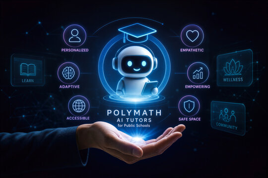 Polymath AI Tutors for Public Schools personalized empathetic virtual tutor bridging global education gap adaptive accessible digital literacy social tech wellness for developing nations rollout