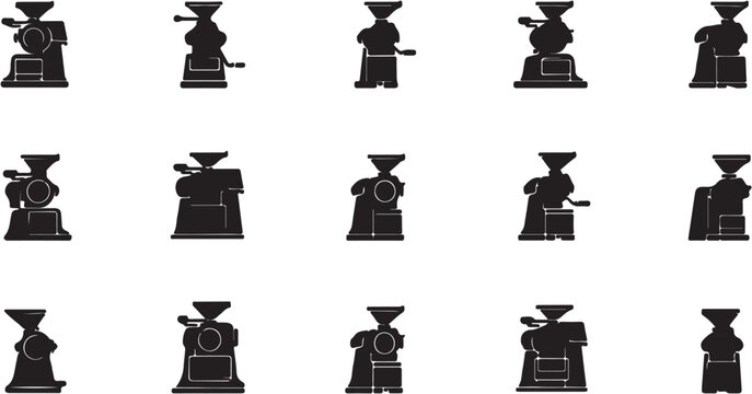 Collection of vintage blacksmith anvil icons in flat design.
