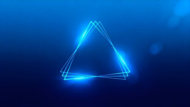 Blue glowing triangle frame
