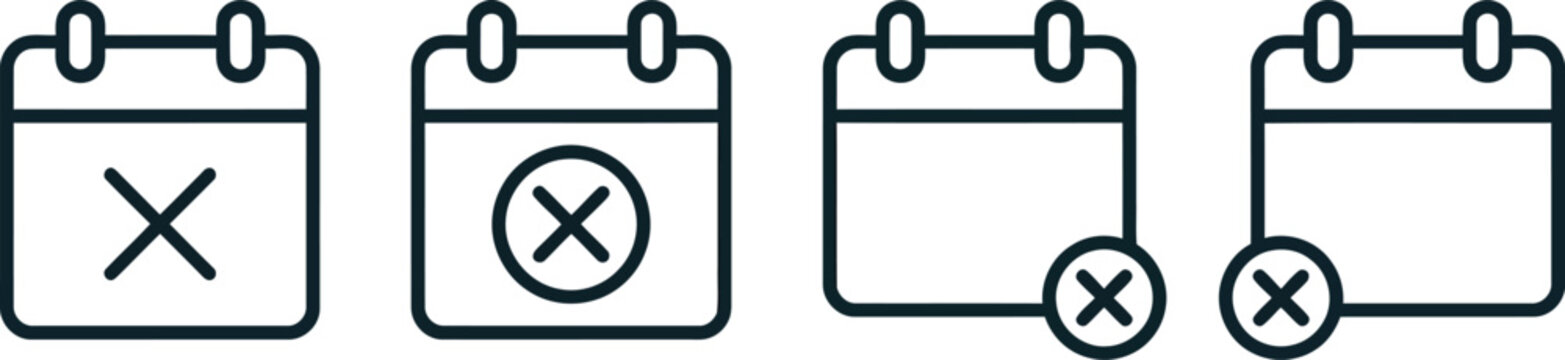 Rejected calendar events icons in a row