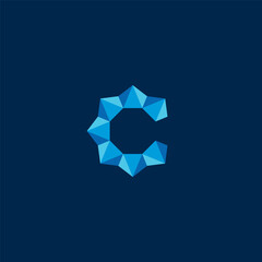 Fototapeta premium C letter logo in diamond style