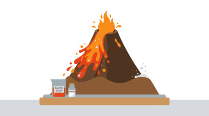 Volcano Eruption Science Project with Baking Soda and Vinegar © Civic