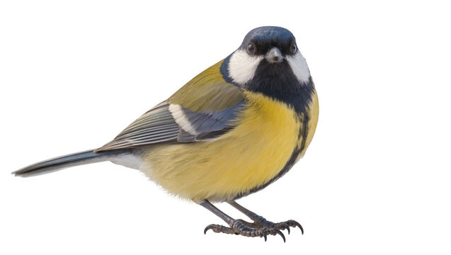 Great Tit bird with yellow breast and black head