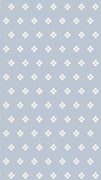 Seamless blue gray floral pattern background with pulsing dots animation, vertical loop