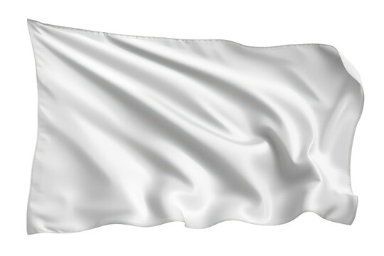 White flag waving, symbolizing peace, surrender, diplomacy, and new beginnings on transparent background
