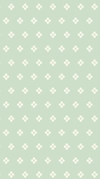 Seamless green floral pattern background with pulsing dots animation, vertical loop
