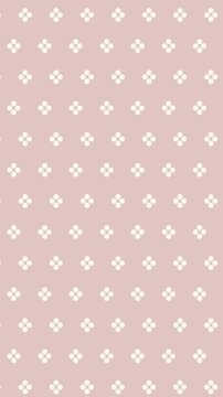 Seamless pink floral pattern background with pulsing dots animation, vertical loop