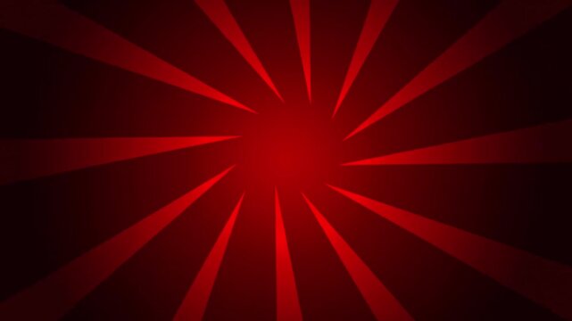 Red comic book style sunburst loop background with rotating speed lines. Dynamic pop art manga abstract burst backdrop for intro and presentation