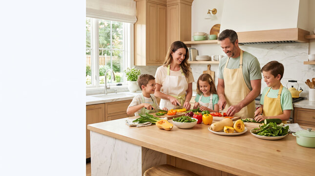 Parent teaching child cooking with seasonal vegetables to instill family values and patience