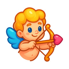 Fototapeta premium PNG Cute cherub with bow