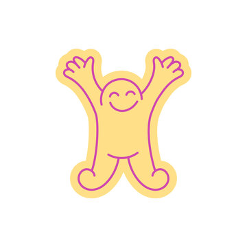 Vector hand-drawn doodle illustration, funny friendly mascot and character for branding, prints, packaging, stickers