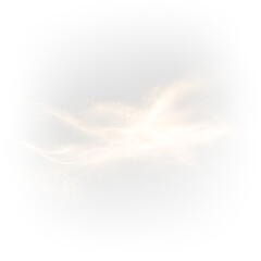 Fototapeta premium Yellow sand dust cloud burst with scattered particles isolated on white background