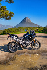 Fototapeta premium Large Black Adventure Tourer Motorcycle