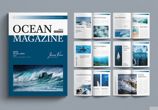 Ocean Magazine Layout Template