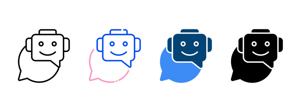 Conversational AI Interface Icon for Intelligent Dialogue and Virtual Assistant Systems