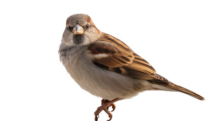 House sparrow bird perched on white © Lisa