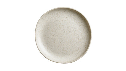 Fototapeta premium Speckled beige ceramic dinner plate with rim