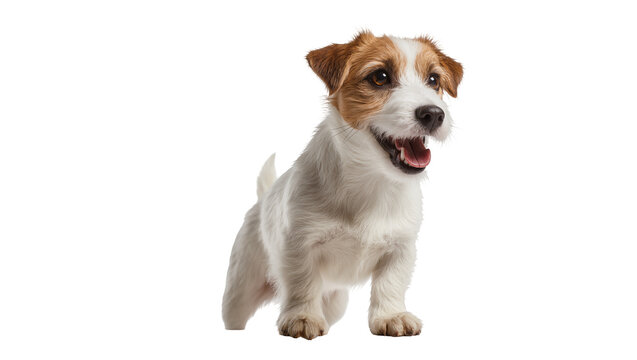 Jack Russell Terrier dog with open mouth and happy expression