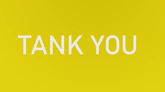 Thank you Business Sign with Text on Yellow Background Modern Message Symbol and Information Concept Illustration for Web Marketing Success and Warning Design
